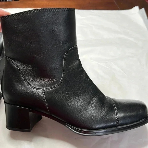 Andrea black textile heels ankle boots size 8 - Picture 7 of 9